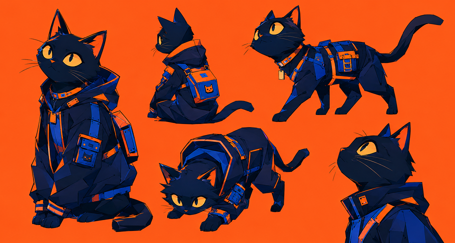Cat character design sheet